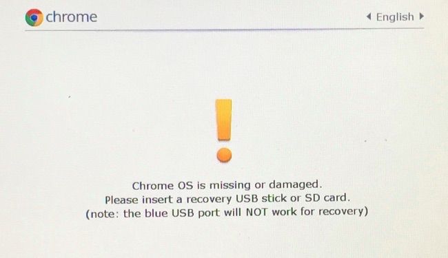 Chromebook Recovery Screen
