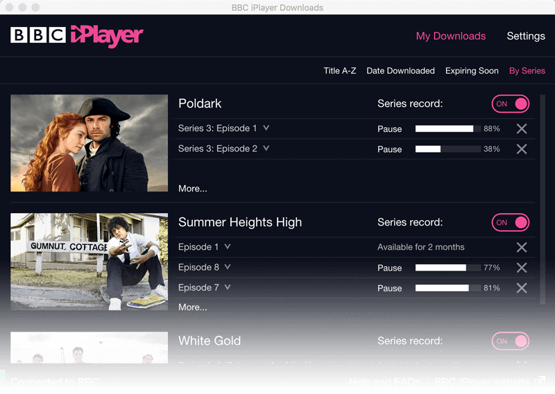 BBC iPlayer Downloads application